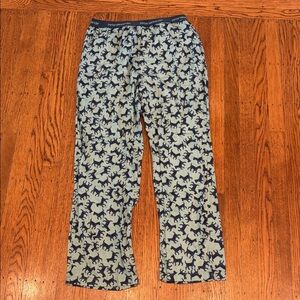 Peter Alexander Men's Cotton Pajama Pants Green Navy Dog Print Medium Australian
